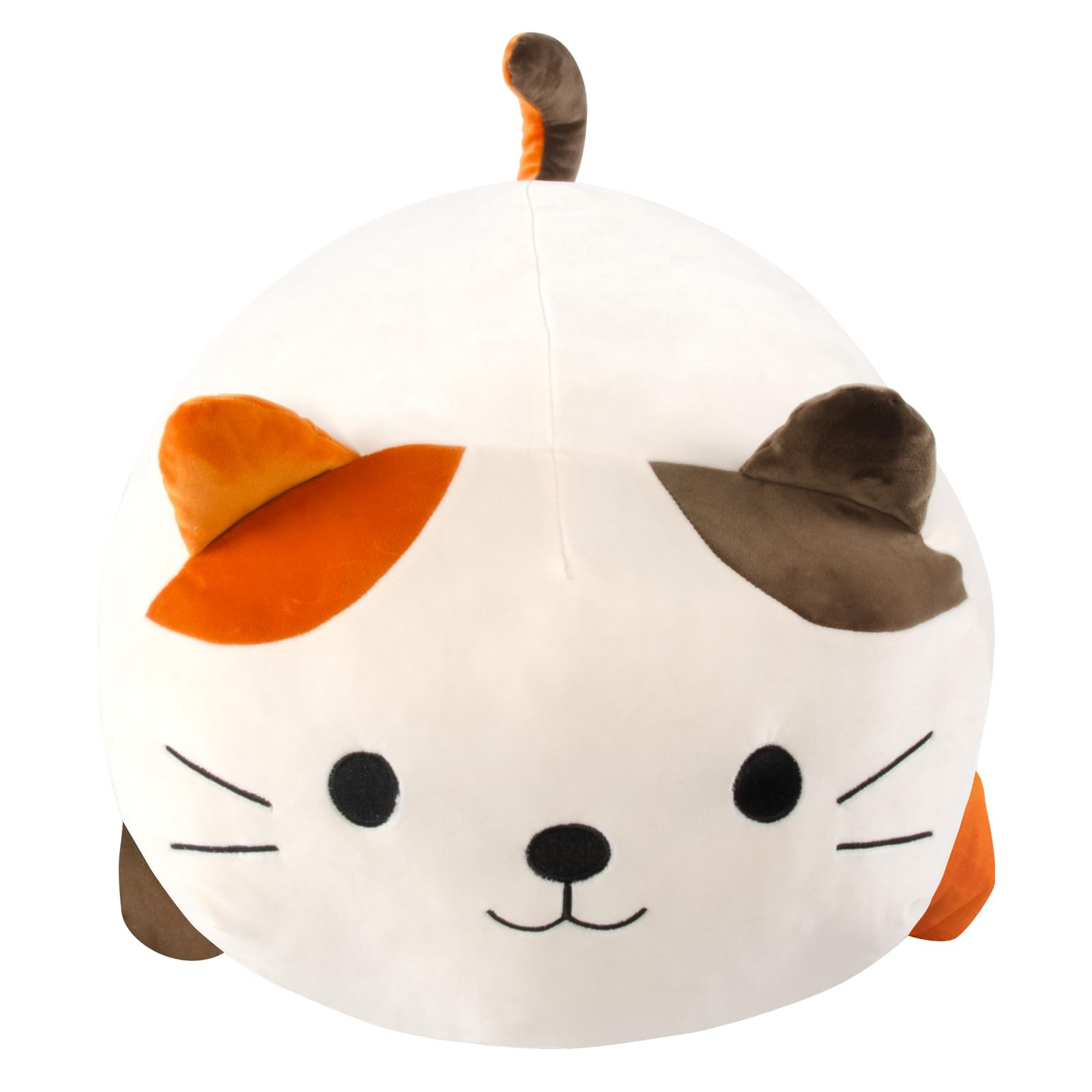 JEMA Gemma Подушка-обнимашка в виде кота-зефирки, Мягкая и пушистая плюшевая игрушка, Идеально в качестве подарка, Белый, 40 см