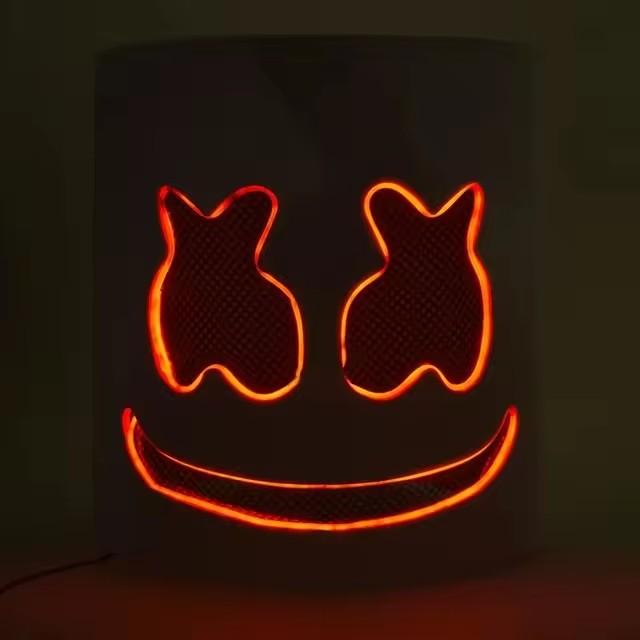 Модная светящаяся светодиодная маска, аксессуары для костюмов диджея, светящиеся принадлежности, неоновый свет, маска зефирки для музыкального фестиваля, ночного клуба, танцев красный